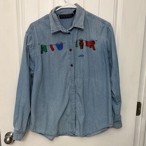 Embroidered Denim Laundry Shirt